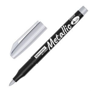 Маркеры для декорирования и рисования ЗОЛОТО и СЕРЕБРО, METALLIC MARKER, линия письма 1-2 мм, BRAUBERG, 152655 - фото 8356310