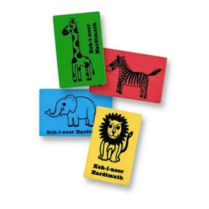 Ластик KOH-I-NOOR "Animals", 35,5х23х8 мм, ассорти, мягкий, прямоугольный, 6200006001KK - фото 8356403