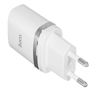 Зарядное устройство сетевое HOCO 12 Вт, 2.4 А, 2 х USB, кабель Type-C, 1 м, белый, УТ000023100 - фото 8408425