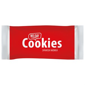 Печенье хрустящее в индивидуальной упаковке, WELDAY (ВЭЛДЭЙ) "Испанский Мокко", 100 штук в офис-боксе, 624097 - фото 8408433