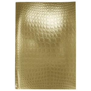 Тетрадь бумвинил А4 96 л., скоба, офсет №1, клетка, ЗОЛОТО, "Metallic", тиснение CROCO, HATBER, 072786, 96Т4бвВ3 - фото 8417457