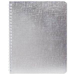 Тетрадь бумвинил А5 96 л., гребень, офсет №1, клетка, СЕРЕБРО, "Metallic", HATBER, 058964, 96Т5бвВ1гр - фото 8417468