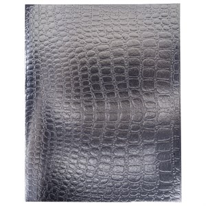 Тетрадь бумвинил А5 96 л., скоба, офсет №1, клетка, с полями, HATBER, СЕРЕБРО, "Metallic", тиснение CROCO, 072799, 96Т5бвВ1 - фото 8417471