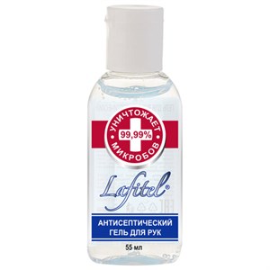 Антисептик-гель для рук (спирт 68%) 55 мл, LAFITEL (Лафитель), алоэ, честный знак - фото 8417563
