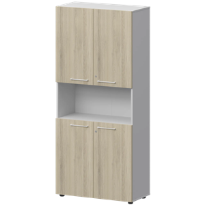 Шкаф высокий полузакрытый Кортез СМШ58.2.28F(Б) Кронберг/Белый - фото 8464005