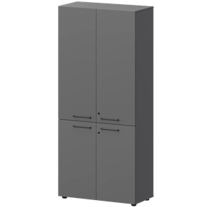Шкаф высокий закрытый Кортез СМШ58.28F.38V(Ч) Графит - фото 8464042