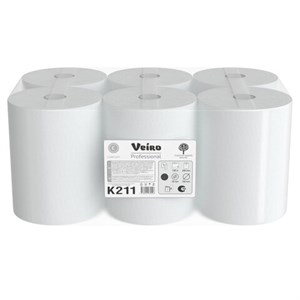 Полотенца бумажные рулонные 150 м, VEIRO Professional (H1) COMFORT, 1-слойные, КОМПЛЕКТ 6 рулонов, K211 - фото 8502045