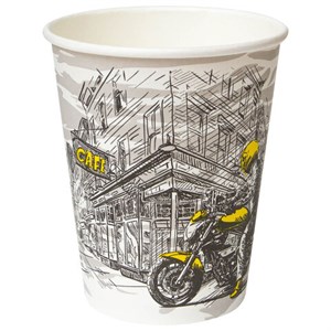 Стакан одноразовый бумажный 250/273 мл, D 80 мм, с печатью "ГОРОД", КОМПЛЕКТ 50 шт., холодное/горячее, WELDAY (ВЭЛДЭЙ), 702695 - фото 8522111