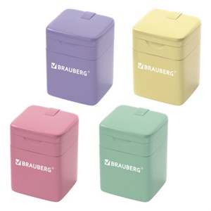 Точилка кросс-серия "PASTEL", с контейнером, корпус ассорти, BRAUBERG, 273255 - фото 8554891