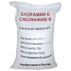 Средство дезинфицирующее ХЛОРАМИН-Б технический, Россия, пакет 300 г, АКВА, честный знак - фото 8554904