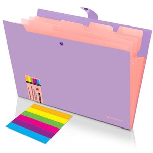 Папка-органайзер на кнопке 5 отделений, BRAUBERG "Extra", А4, лиловая с персиковым, 274098 - фото 8610100