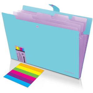 Папка-органайзер на кнопке 5 отделений, BRAUBERG "Extra", А4, голубая с лиловым, 274099 - фото 8610102