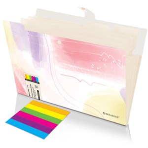 Папка-органайзер на кнопке 5 отделений, BRAUBERG "Extra", А4, пастельные узоры, 274100 - фото 8610103