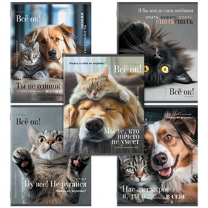 Тетрадь А5 48 л. STAFF "College", скоба, клетка, офсет №2 ЭКОНОМ, обложка картон, "ПУШИСТЫЕ ДРУЗЬЯ", 405627 - фото 8637478