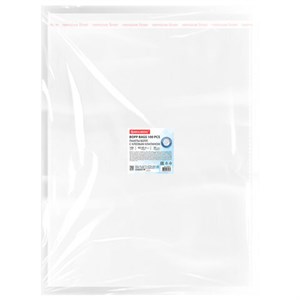 Пакеты БОПП с клеевым клапаном КОМПЛЕКТ 100 штук, 40х50+4 см, 30 мкм, с усиленным швом, BRAUBERG, 700411 - фото 8696275