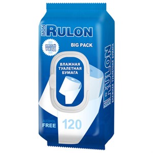 Бумага туалетная влажная смываемая 120 шт., MON RULON, с пластиковым клапаном, 72955 - фото 8713818