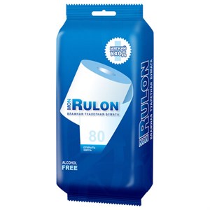 Бумага туалетная влажная смываемая 80 шт., MON RULON, 48124 - фото 8713819