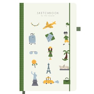 Скетчбук, слоновая кость 140 г/м2, 130х210 мм, 80 л., софт-тач, резинка, BRAUBERG ART CLASSIC, "Traveler", 117775 - фото 8864097