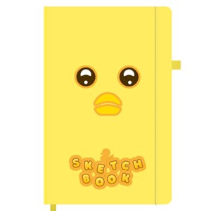 Скетчбук, слоновая кость 140 г/м2, 130х210 мм, 80 л., софт-тач, резинка, наклейки, FUNSTER (ФАНСТЕР), "Duck", 117786 - фото 8864116