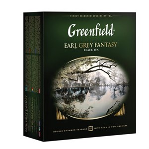 Чай GREENFIELD "Earl Grey Fantasy" черный с бергамотом и цитрусом, 100 пакетиков в конвертах по 2 г - фото 8864419