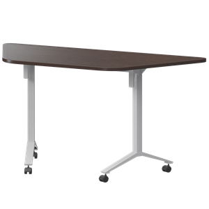 Стол мобильный складной трапециевидный Моби МБ22-127.58Т Дуб венге/Белый - фото 8970182