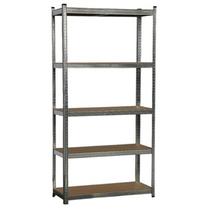 Стеллаж металлический BOOMHOUSE (БУМХАУС) безболтовой, в2000*ш1000*г400мм, 5 полок МДФ, серебристый, 291414 - фото 9021219