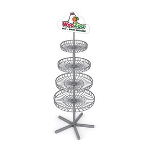 Стойка для игрушек напольная WOOZOO, 185х70 см, 4 вращающиеся корзины, 507863 - фото 9027351