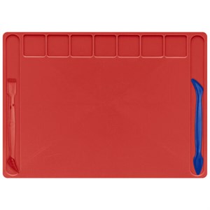 Доска для лепки А4, 280х200 мм, BRAUBERG KIDS, красная, 7 отделений для пластилина, 2 стека, 274257 - фото 9089674