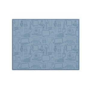 Коврик для сушки посуды из микрофибры, 38х50 см, тиснение, "ПОСУДА", СИНИЙ, 400 г/м2, BOOMHOUSE (БУМХАУС), 701148 - фото 9089692