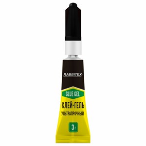 Клей-гель секундный суперклей УЛЬТРАПРОЧНЫЙ, блистер, 3 грамма, RABBITEX (РАББИТЕКС) "ДВА СЛОНА", 609812 - фото 9104864