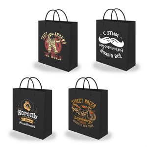 Пакет подарочный (1 штука) 18х10х23 см (M), "Man Collection", ассорти, крафт, ЗОЛОТАЯ СКАЗКА, 700804 - фото 9176590