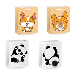 Пакет подарочный (1 штука) 18х10х23 см (M), "Fluffy Tail", ассорти, пушистый хвостик, ЗОЛОТАЯ СКАЗКА, 700810 - фото 9176598