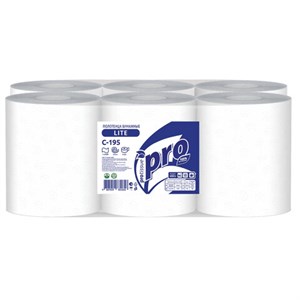 Полотенца бумажные с центральной вытяжкой 275м, PROtissue (M2) LITE, 1-сл,белые, КОМПЛЕКТ 6 рул,С195 - фото 9295602