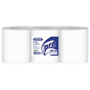 Бумага туалетная 525 метров, PROtissue (T1) COMFORT, 1-слойная, белая, КОМПЛЕКТ 6 рулонов, С350 - фото 9295613