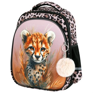 Ранец BRAUBERG STABLE, 2 отделения, с брелком, "Curious leopard", 36х28х16 см, 274387 - фото 9295673