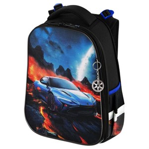 Ранец BRAUBERG PREMIUM, 2 отделения, с брелком, "Risky ride", 3D-панель, 38х29х16 см, 274394 - фото 9295683