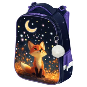 Ранец BRAUBERG ORIGINAL, 2 отделения, с брелком, "Dreaming fox", 38х29х16 см, 274404 - фото 9295698