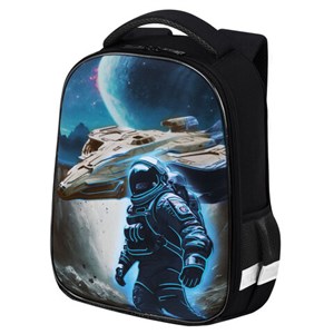 Ранец BRAUBERG KIDS START, 1 отделение, 2 кармана, "Space conqueror", СВЕТЯЩИЙСЯ, 35х26х13 см, 274408 - фото 9295703