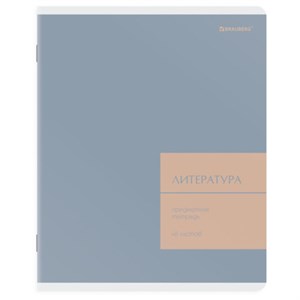 Тетрадь предметная MonoPastel 48л, пластиковая обложка, ЛИТЕРАТУРА, линия, подсказ, BRAUBERG, 405509 - фото 9295923