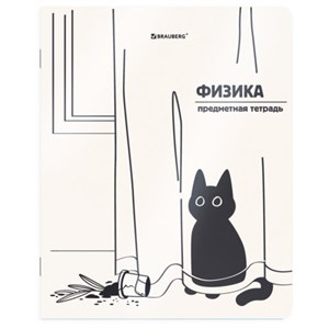 Тетрадь предметная КОТ-НЕПОСЕДА 48л, пластиковая обложка, ФИЗИКА, клетка, подсказ, BRAUBERG, 405537 - фото 9295979