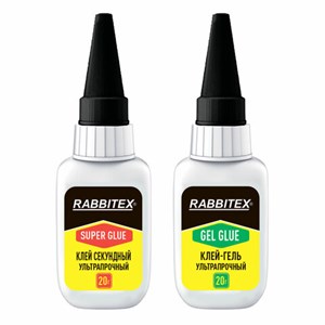 Клей-гель + суперклей секундный УЛЬТРАПРОЧНЫЙ, МАКСИМАЛЬНЫЙ ОБЪЕМ, набор 2х20 грамм, RABBITEX (РАББИТЕКС) "ДВА СЛОНА", 609806 - фото 9296225