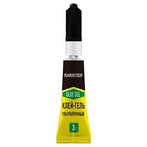 Клей-гель секундный суперклей УЛЬТРАПРОЧНЫЙ, отрывная мультикарта, 3 грамма, RABBITEX (РАББИТЕКС) "ДВА СЛОНА", 609818 - фото 9296236