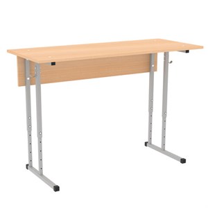 Стол-парта 2-местый регулируемый ПИФАГОР SD-2, 1200х500х580-820 мм, рост 3-7 (130-190 см), серый каркас, ЛДСП бук, 533347 - фото 9343172