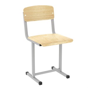 Стул ученический нерегулируемый ПИФАГОР SC-1, 380х380х790 мм, рост 6 (170-190 см), серый каркас, фанера, 533348 - фото 9343174