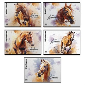 Альбом д/рис. А4 40л., скоба, TWIN лак, ErichKrause, 203х297мм, Wild Mane (микс в спа, 63450 - фото 9369048