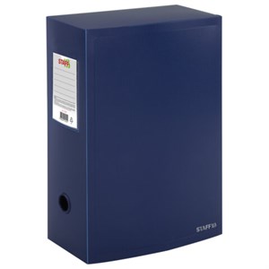 Короб архивный 330х245х120 мм, пластик, разборный, до 1200 листов, синий, 0,9 мм, STAFF, 274002 - фото 9457221
