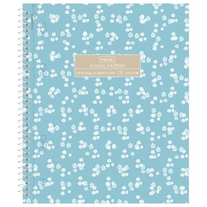 Тетрадь А5 120л. HATBER спираль, клетка, Soft-touch ламинация, 3 разделителя, Floral,, 120Тр5лВ1сп_357 - фото 9457272