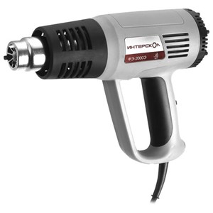 Фен технический сетевой, 2000 Вт, насадки 4 шт, 600 градусов, расход 500 л/мин, ИНТЕРСКОЛ ФЭ-2000Э, 192.0.1.00 - фото 9457386