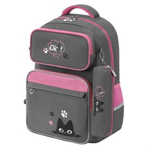 Рюкзак ЮНЛАНДИЯ COMPLETE с пеналом в комплекте, эрго-спинка, "Wonder cat", 42х29х14 см, 274431 - фото 9463235