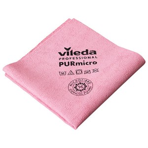 Салфетки VILEDA "ПУРмикро Актив" КОМПЛЕКТ 5шт, супервпитывание, микроволокно, красный 38*35см 174048 - фото 9463256